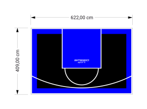 26M2/409X622CM CZARNO-NIEBIESKIE BOISKO DO KOSZYKÓWKI SPEEDSPORT HEXA POWER PRO