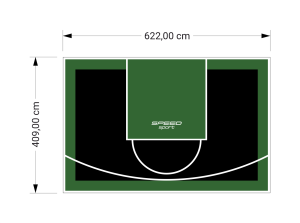 26M2/409X622CM CZARNO-ZIELONE BOISKO DO KOSZYKÓWKI SPEEDSPORT HEXA POWER PRO