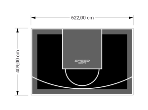 26M2/409X622CM CZARNO-GRAFITOWE BOISKO DO KOSZYKÓWKI SPEEDSPORT HEXA POWER PRO