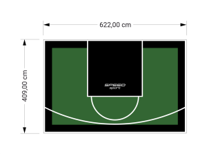26M2/409X622CM ZIELONO-CZARNE BOISKO DO KOSZYKÓWKI SPEEDSPORT HEXA POWER PRO