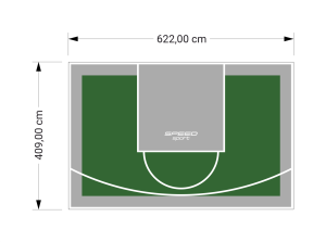26M2/409X622CM ZIELONO-SZARE BOISKO DO KOSZYKÓWKI SPEEDSPORT HEXA POWER PRO