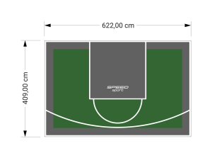 26M2/409X622CM ZIELONO-GRAFITOWE BOISKO DO KOSZYKÓWKI SPEEDSPORT HEXA POWER PRO