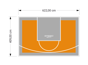 26M2/409X622CM POMARAŃCZOWO-SZARE BOISKO DO KOSZYKÓWKI SPEEDSPORT HEXA POWER PRO