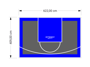 26M2/409X622CM GRAFITOWO-NIEBIESKIE BOISKO DO KOSZYKÓWKI SPEEDSPORT HEXA POWER PRO