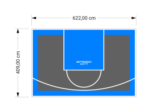 26M2/409X622CM GRAFITOWO-BŁĘKITNE BOISKO DO KOSZYKÓWKI SPEEDSPORT HEXA POWER PRO