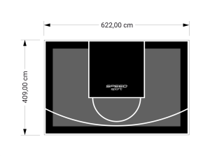 26M2/409X622CM GRAFITOWO-CZARNE BOISKO DO KOSZYKÓWKI SPEEDSPORT HEXA POWER PRO