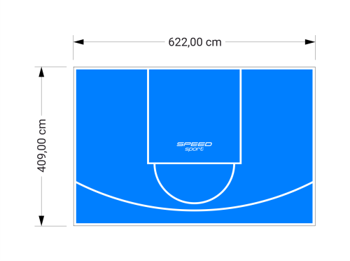 26M2/409X622CM BŁĘKITNE BOISKO DO KOSZYKÓWKI SPEEDSPORT HEXA POWER PRO