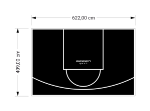 26M2/409X622CM CZARNE BOISKO DO KOSZYKÓWKI SPEEDSPORT HEXA POWER PRO