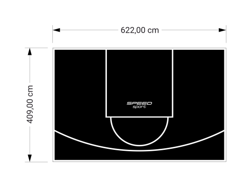 26M2/409X622CM CZARNE BOISKO DO KOSZYKÓWKI SPEEDSPORT HEXA POWER PRO