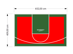 27M2/409X652CM CZERWONO-ZIELONE BOISKO DO KOSZYKÓWKI SPEEDSPORT HEXA POWER PRO