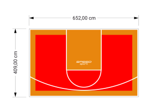 27M2/409X652CM CZERWONO-POMARAŃCZOWE BOISKO DO KOSZYKÓWKI SPEEDSPORT HEXA POWER PRO