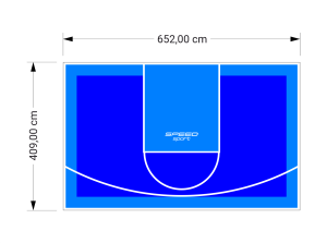27M2/409X652CM NIEBIESKO-BŁĘKITNE BOISKO DO KOSZYKÓWKI SPEEDSPORT HEXA POWER PRO