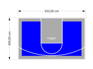 27M2/409X652CM NIEBIESKO-SZARE BOISKO DO KOSZYKÓWKI SPEEDSPORT HEXA POWER PRO