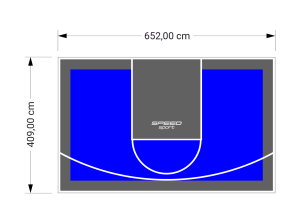27M2/409X652CM NIEBIESKO-GRAFITOWE BOISKO DO KOSZYKÓWKI SPEEDSPORT HEXA POWER PRO