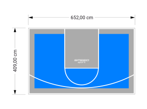 27M2/409X652CM BŁĘKITNO-SZARE BOISKO DO KOSZYKÓWKI SPEEDSPORT HEXA POWER PRO