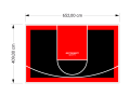27M2/409X652CM CZARNO-CZERWONE BOISKO DO KOSZYKÓWKI SPEEDSPORT HEXA POWER PRO