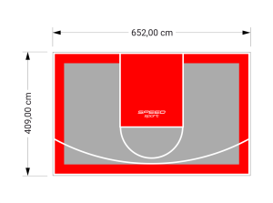 27M2/409X652CM SZARO-CZERWONE BOISKO DO KOSZYKÓWKI SPEEDSPORT HEXA POWER PRO