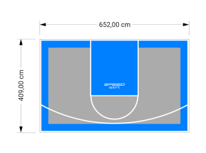 27M2/409X652CM SZARO-BŁĘKITNE BOISKO DO KOSZYKÓWKI SPEEDSPORT HEXA POWER PRO
