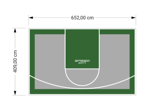 27M2/409X652CM SZARO-ZIELONE BOISKO DO KOSZYKÓWKI SPEEDSPORT HEXA POWER PRO