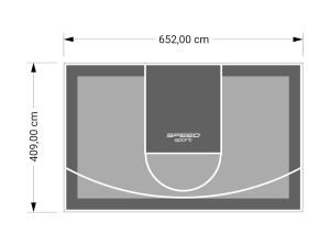 27M2/409X652CM SZARO-GRAFITOWE BOISKO DO KOSZYKÓWKI SPEEDSPORT HEXA POWER PRO