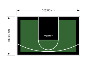 27M2/409X652CM ZIELONO-CZARNE BOISKO DO KOSZYKÓWKI SPEEDSPORT HEXA POWER PRO
