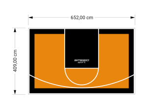 27M2/409X652CM POMARAŃCZOWO-CZARNE BOISKO DO KOSZYKÓWKI SPEEDSPORT HEXA POWER PRO