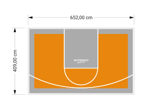 27M2/409X652CM POMARAŃCZOWO-SZARE BOISKO DO KOSZYKÓWKI SPEEDSPORT HEXA POWER PRO