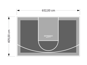 27M2/409X652CM GRAFITOWO-SZARE BOISKO DO KOSZYKÓWKI SPEEDSPORT HEXA POWER PRO