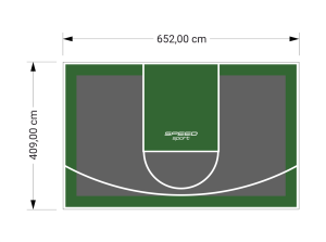 27M2/409X652CM GRAFITOWO-ZIELONE BOISKO DO KOSZYKÓWKI SPEEDSPORT HEXA POWER PRO