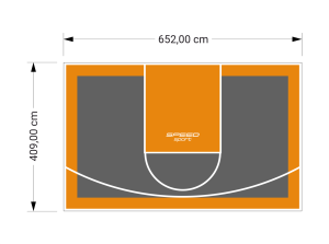 27M2/409X652CM GRAFITOWO-POMARAŃCZOWE BOISKO DO KOSZYKÓWKI SPEEDSPORT HEXA POWER PRO