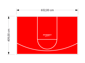 27M2/409X652CM CZERWONE BOISKO DO KOSZYKÓWKI SPEEDSPORT HEXA POWER PRO