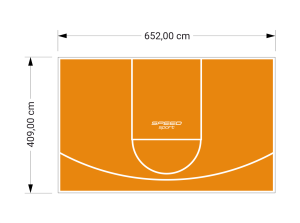 27M2/409X652CM POMARAŃCZOWE BOISKO DO KOSZYKÓWKI SPEEDSPORT HEXA POWER PRO