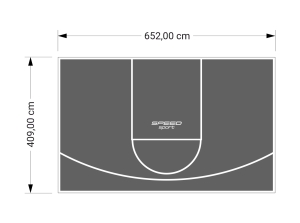 27M2/409X652CM GRAFITOWE BOISKO DO KOSZYKÓWKI SPEEDSPORT HEXA POWER PRO