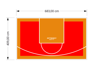 28M2/409X683CM CZERWONO-POMARAŃCZOWE BOISKO DO KOSZYKÓWKI SPEEDSPORT HEXA POWER PRO