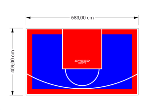 28M2/409X683CM NIEBIESKO-CZERWONE BOISKO DO KOSZYKÓWKI SPEEDSPORT HEXA POWER PRO
