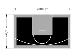 28M2/409X683CM CZARNO-SZARE BOISKO DO KOSZYKÓWKI SPEEDSPORT HEXA POWER PRO