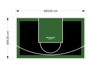 28M2/409X683CM CZARNO-ZIELONE BOISKO DO KOSZYKÓWKI SPEEDSPORT HEXA POWER PRO