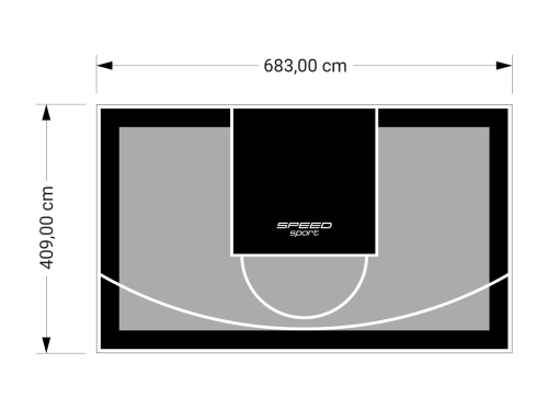 28M2/409X683CM SZARO-CZARNE BOISKO DO KOSZYKÓWKI SPEEDSPORT HEXA POWER PRO