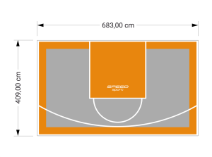 28M2/409X683CM SZARO-POMARAŃCZOWE BOISKO DO KOSZYKÓWKI SPEEDSPORT HEXA POWER PRO