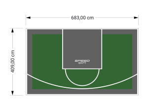 28M2/409X683CM ZIELONO-GRAFITOWE BOISKO DO KOSZYKÓWKI SPEEDSPORT HEXA POWER PRO