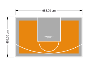 28M2/409X683CM POMARAŃCZOWO-SZARE BOISKO DO KOSZYKÓWKI SPEEDSPORT HEXA POWER PRO