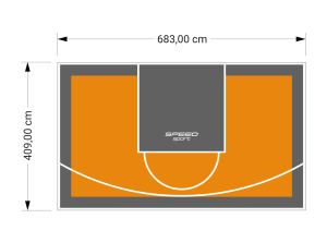 28M2/409X683CM POMARAŃCZOWO-GRAFITOWE BOISKO DO KOSZYKÓWKI SPEEDSPORT HEXA POWER PRO