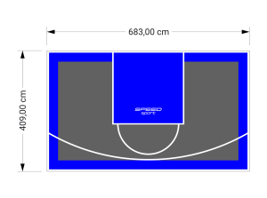 28M2/409X683CM GRAFITOWO-NIEBIESKIE BOISKO DO KOSZYKÓWKI SPEEDSPORT HEXA POWER PRO