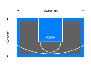 28M2/409X683CM GRAFITOWO-BŁĘKITNE BOISKO DO KOSZYKÓWKI SPEEDSPORT HEXA POWER PRO