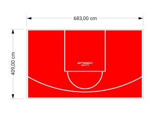 28M2/409X683CM CZERWONE BOISKO DO KOSZYKÓWKI SPEEDSPORT HEXA POWER PRO