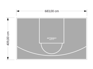 28M2/409X683CM SZARE BOISKO DO KOSZYKÓWKI SPEEDSPORT HEXA POWER PRO