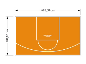 28M2/409X683CM POMARAŃCZOWE BOISKO DO KOSZYKÓWKI SPEEDSPORT HEXA POWER PRO