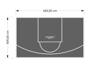 28M2/409X683CM GRAFITOWE BOISKO DO KOSZYKÓWKI SPEEDSPORT HEXA POWER PRO