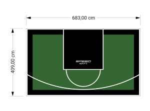 28M2/409X683CM ZIELONO-CZARNE BOISKO DO KOSZYKÓWKI SPEEDSPORT HEXA POWER PRO