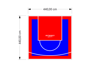 19M2/440X440CM NIEBIESKO-CZERWONE BOISKO DO KOSZYKÓWKI SPEEDSPORT HEXA POWER PRO